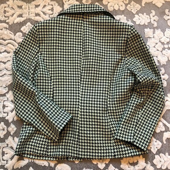 Sweet Suit Petite, Lime Green & Black, Houndstooth, Women's Blazer, Sz 14P - Picture 2 of 7